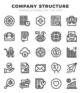 Company Structure elements. Lineal web icon set. Simple vector illustration. Stock Illustration