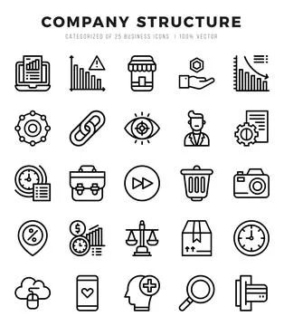 Company Structure elements. Lineal web icon set. Simple vector illustration. Stock Illustration