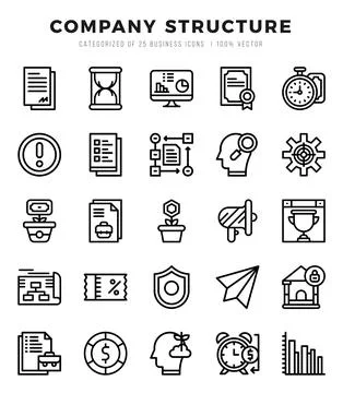 Company Structure elements. Lineal web icon set. Simple vector illustration. Stock Illustration