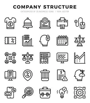 Company Structure elements. Lineal web icon set. Simple vector illustration. Stock Illustration