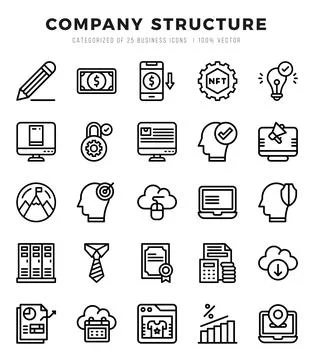 Company Structure elements. Lineal web icon set. Simple vector illustration. Stock Illustration