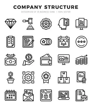 Company Structure elements. Lineal web icon set. Simple vector illustration. Stock Illustration
