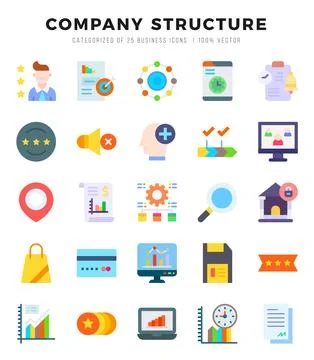 Company Structure. Flat icons Pack. vector illustration. Stock Illustration
