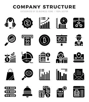 Company Structure Glyph icons. Vector Glyph illustration. Stock Illustration