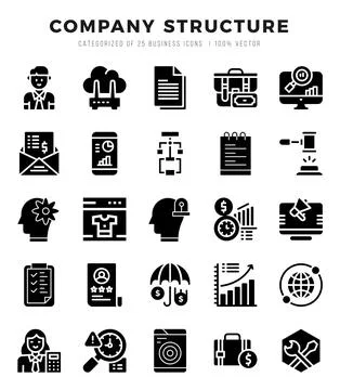 Company Structure Icon Bundle 25 Icons for Websites and Apps Stock Illustration