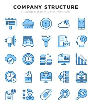 Company Structure Icon Bundle 25 Icons for Websites and Apps Stock Illustration