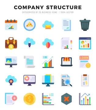 Company Structure Icon Bundle 25 Icons for Websites and Apps 스톡 일러스트