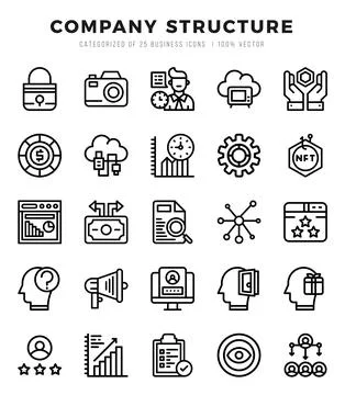 Company Structure Icon Bundle 25 Icons for Websites and Apps Stock Illustration