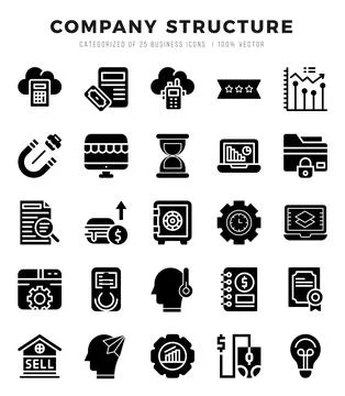 Company Structure icon pack for your website. mobile. presentation. and log.. Stock Illustration