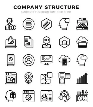 Company Structure icons set. Vector illustration. Stock Illustration