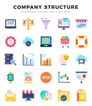 Company Structure icons set for website and mobile site and apps. Illustration