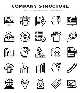 Company Structure icons set for website and mobile site and apps. イラスト素材