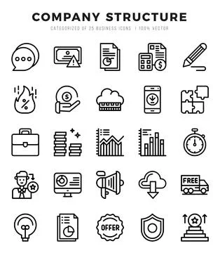 Company Structure icons set for website and mobile site and apps. Stock Illustration
