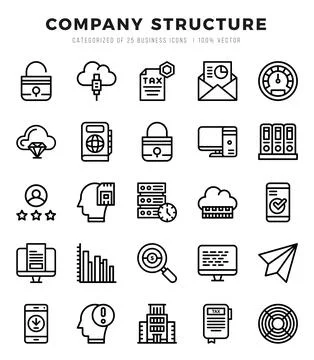 Company Structure Lineal icons. Vector Lineal illustration. Stock Illustration