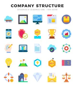 Company Structure web icons in Flat style. Stock-Illustration