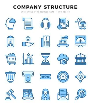 Company Structure web icons in Two Color style. Illustrazione stock
