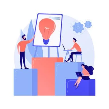 Company teamwork, idea generation vector concept metaphor. Stock Illustration