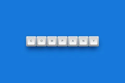 Company text on a 3d keyboard button with shadow concept series Stockillustratie