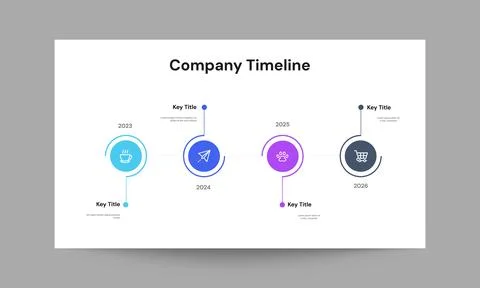 Company Timeline Slide Presentation Template | Project &amp; Corporate Mileston.. Stock Illustration