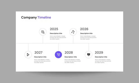Company Timeline Slide Presentation Template Stock Illustration