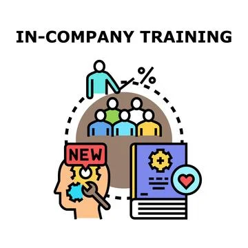 Company training concept, staff development, employee education program Illustration