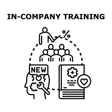 Company training concept, staff development, employee education program Illustration
