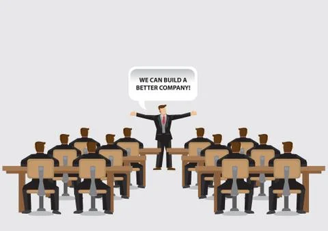Company Training Program Cartoon Vector Illustration 스톡 일러스트