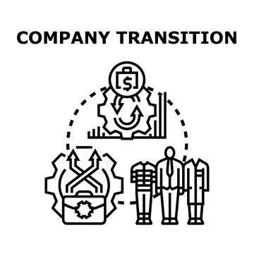Company transition process changing business and career development Illustrazione stock
