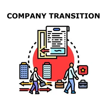 Company transition process with changing business development Stock Illustration