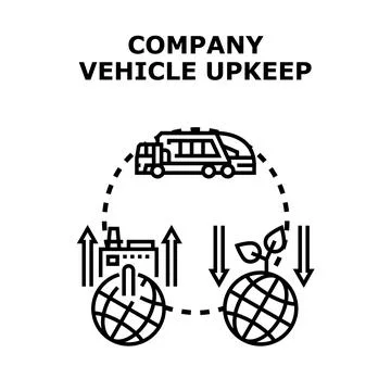 Company vehicle upkeep process for environmental sustainability Stock Illustration