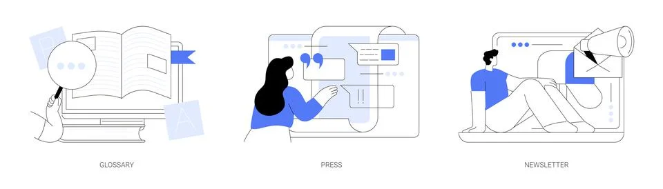 Company web page interface abstract concept vector illustrations. Stock Illustration