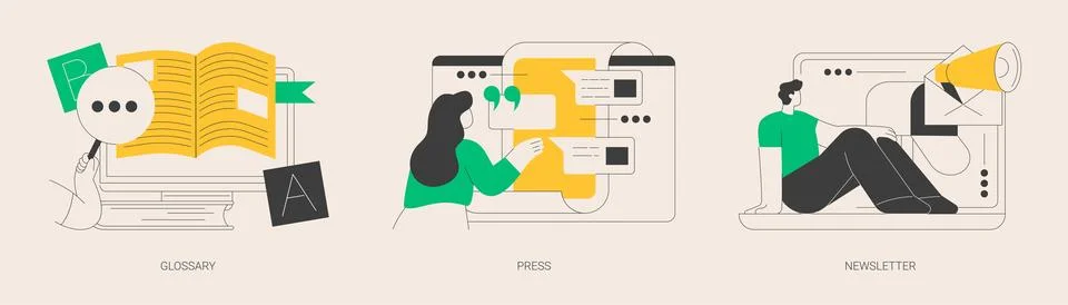 Company web page interface abstract concept vector illustrations. 스톡 일러스트