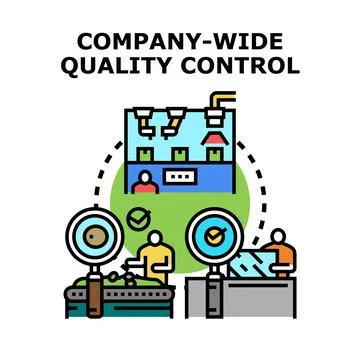 Company wide quality control process managing production quality Stockillustratie