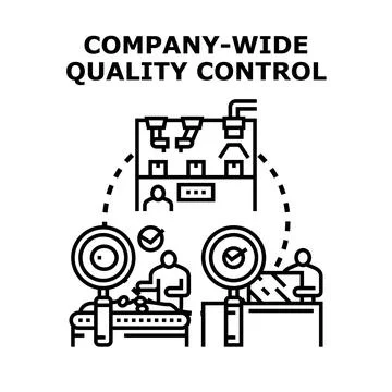 Company wide quality control process managing production quality Stockillustratie