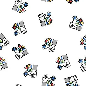 Company work like review vector seamless pattern Stock Illustration