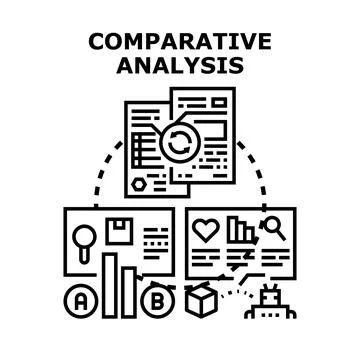 Comparative analysis for business data evaluation and optimization Stock Illustration