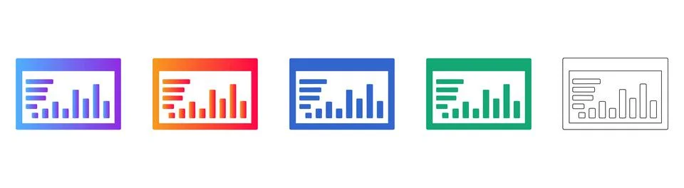 Comparative Analysis Chart Icons Stock Illustration