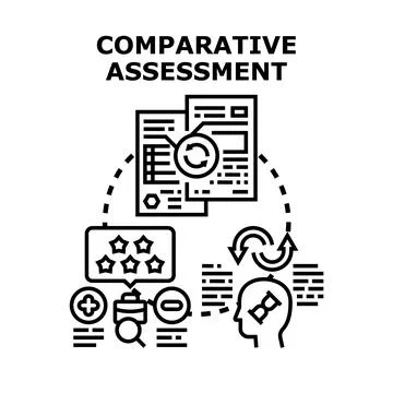 Comparative assessment concept evaluating data and performance 库存插图
