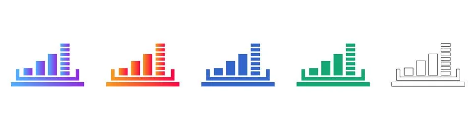 Comparative Bar Chart Data Icons 스톡 일러스트