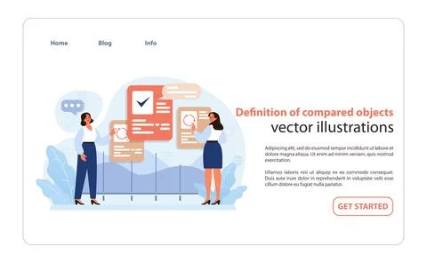 Comparative Benchmarking Vector. Professionals evaluate criteria for Stock Illustration