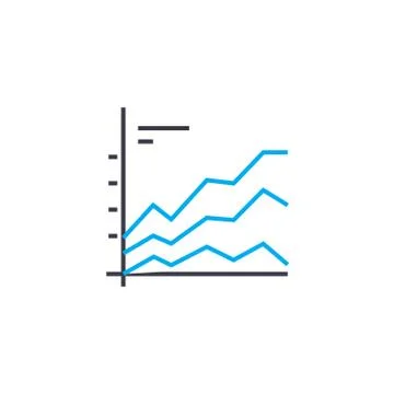 Comparative chart vector thin line stroke icon. Comparative chart outline イラスト素材