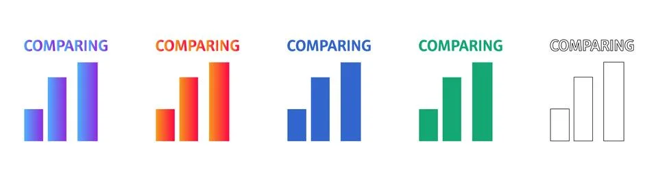 Comparative Data Analysis Icons Illustration