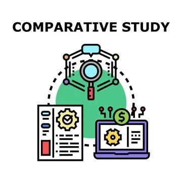 Comparative research and data analysis for business Stock Illustration