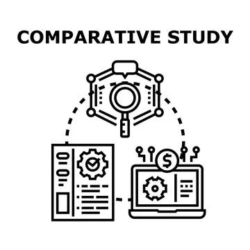 Comparative research and data analysis for business Stock Illustration