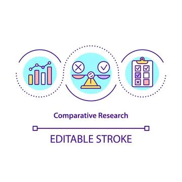 Comparative research concept icon Stock Illustration