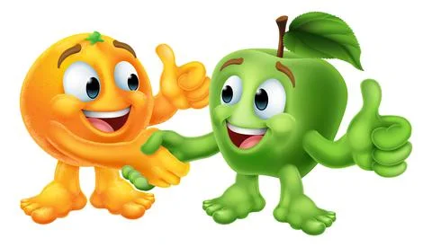 Compare Apples And Oranges Contrast Conceptual Stock Illustration