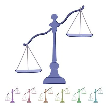Compare balance scale vector cartoon graphic Stock Illustration