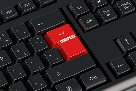 Compare Red Button 스톡 일러스트