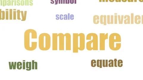 Compare Tag Cloud Animated Isolated On White Stockbeeldmateriaal 107237793