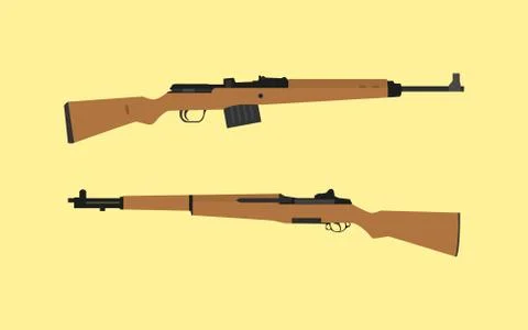 Compare vs versus between usa america m1 garand riffle vs gewehr 43 german Stock Illustration